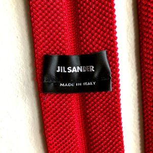 Jil Sander Red Woven Tie
